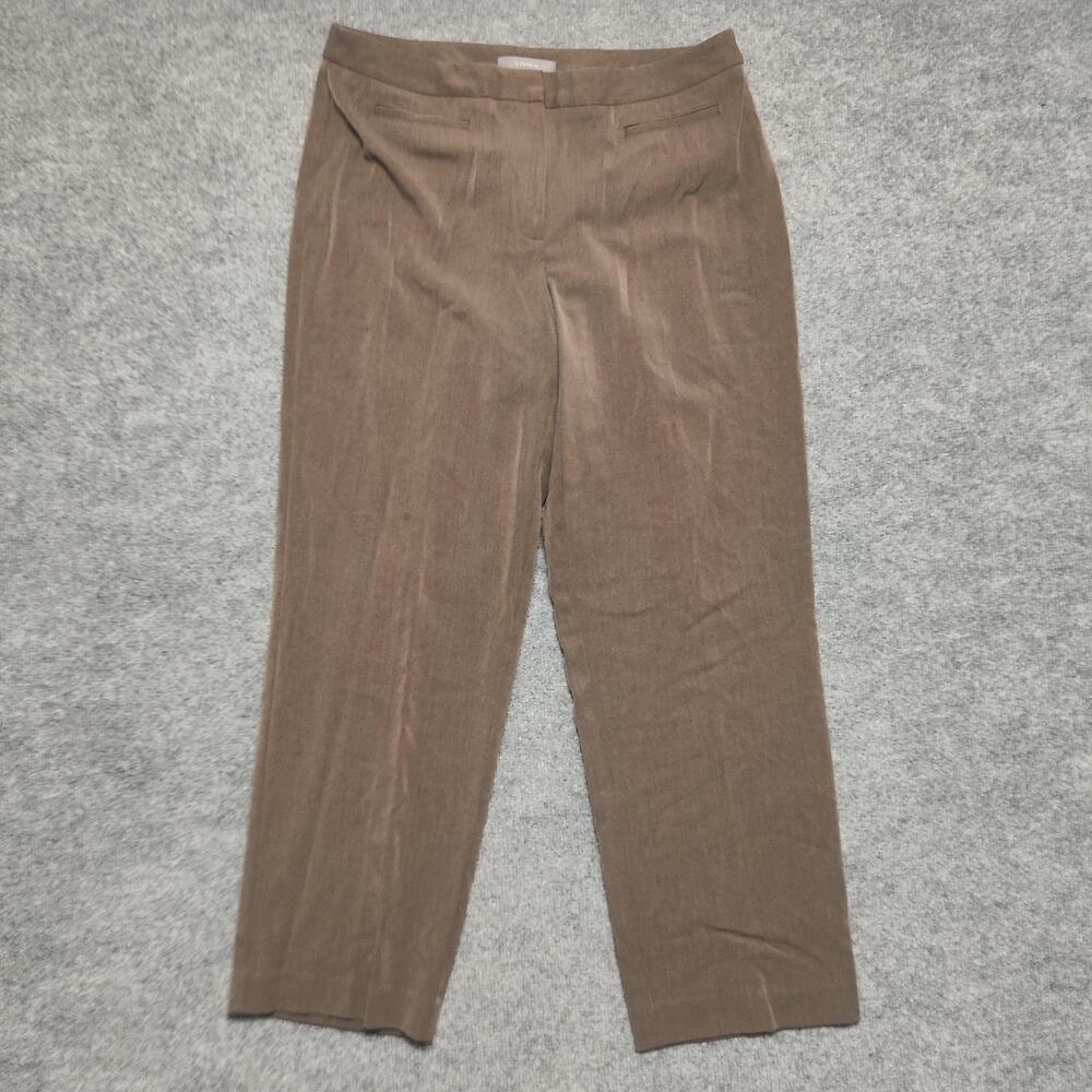 Liz Claiborne Pants Womens Petite 14P Brown Twill Audra Dress Classic Workwear